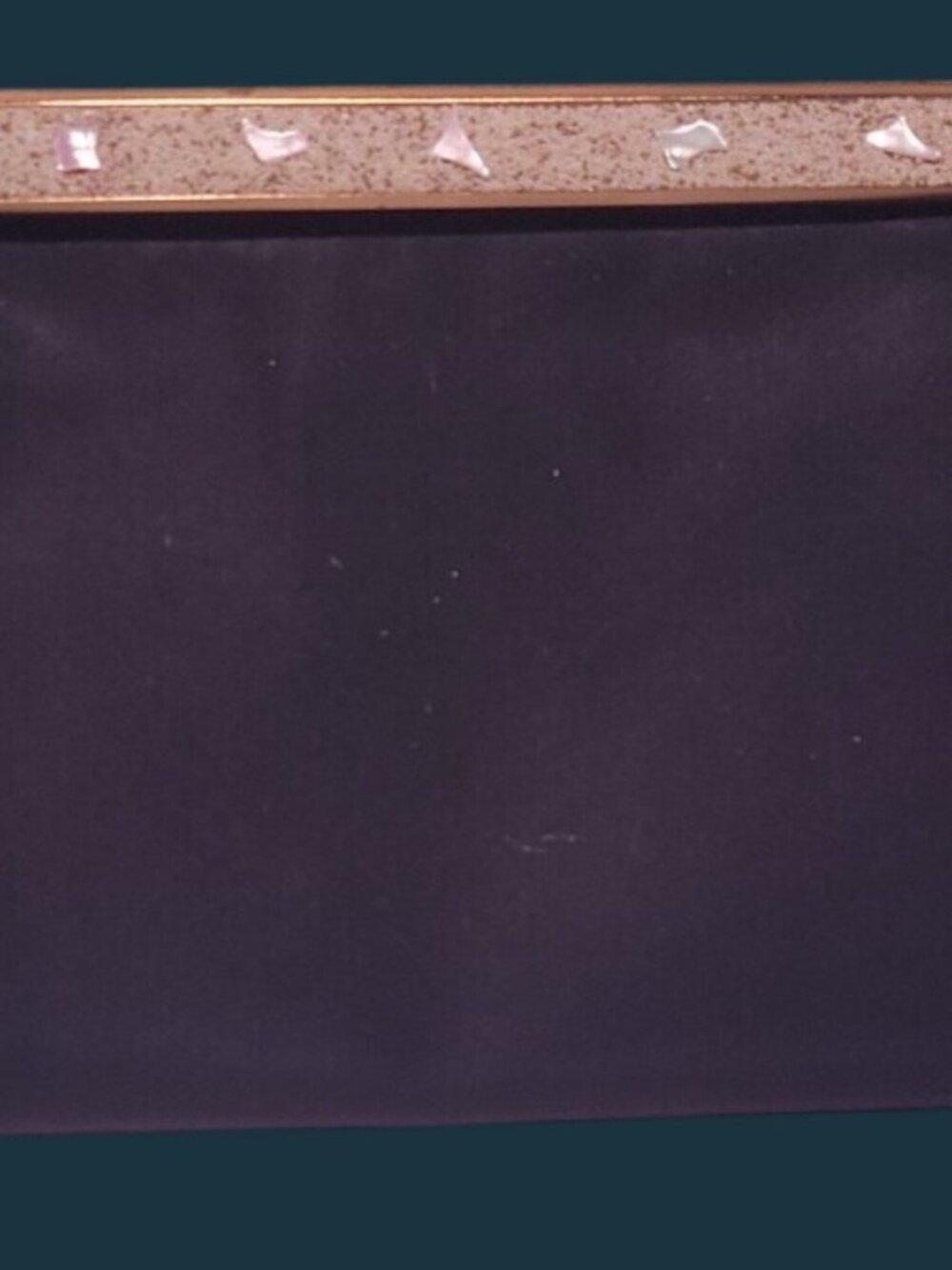 After Five L M Large Black Satin Envelope Clutch Evening Bag Foldover Coin Purse - Picture 3 of 11